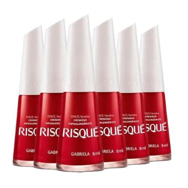 Imagem de Kit Esmalte Risqué Cremoso Gabriela 8ml - 6 unidades