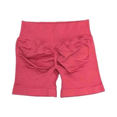 Imagem de Shorts De Yoga E Corrida Femininos De Cintura Alta Sem Costura, Elásti