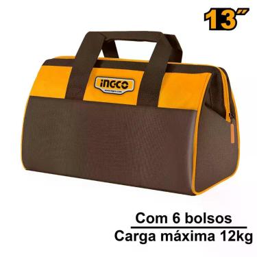 Imagem de Bolsa Para Ferramentas Ingco 13 6 Bolsos Estrutura Rígida Carga Máx 12