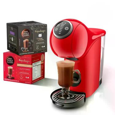 Imagem de Kit Cafeteira Dolce Gusto Genio S Plus Vermelha + Bebidas Kopenhagen, 
