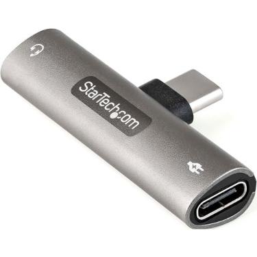 Imagem de Adaptador de áudio e carregamento USB C – Adaptador de áudio USB-C com conector de fone de ouvido TRRS de 3,5 mm e carregador de transmissão de energia USB tipo C 60W – para USB-C telefone/tablet/laptop (CDP235APDM)