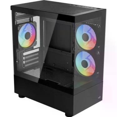 Imagem de Gabinete Gamer Aerocool Viewport Usb-c V1 Preto Vidro Temper