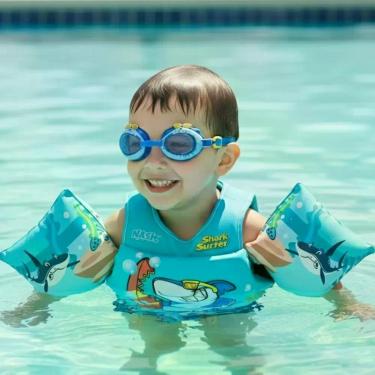 Imagem de Kit Infantil Boia e Colete SalvaVidas Óculos Natação Criança Praia e P