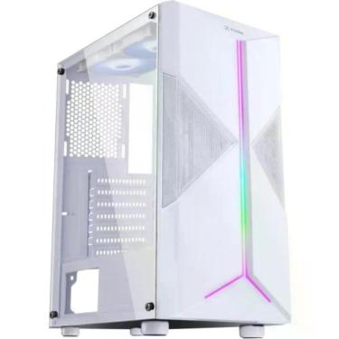 Imagem de Gabinete Gamer Holt Mid Tower ATX ABS com RGB Branco Fortrek