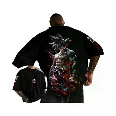 Imagem de Camiseta Masculina Oversized Goku Black Verão 2026 Dragon Ball Retrô A