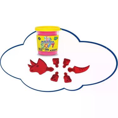 Imagem de Massa para Modelar Criativa ART KIDS Dinossauro 3 Vermelho - Acrilex
