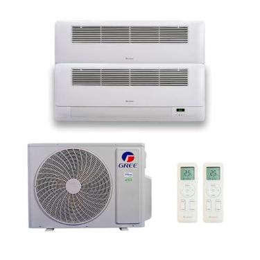 Imagem de Ar Condicionado Bi Split Gree Inverter G Max 18.000 Btus (2x Cassete 9.000) Quente e Frio 220v R-32