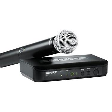 Imagem de Shure Sistema de microfone sem fio BLX24/SM58 - vida útil da bateria de 14 horas, alcance de 91 m, UHF | Inclui microfone vocal portátil SM58, receptor de canal único | Banda H10 (BLX24/SM58-H10)