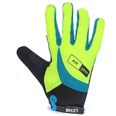 Imagem de Luva Ciclismo Fechada Masculina Skin SS Air Flat Amarelo e Azul