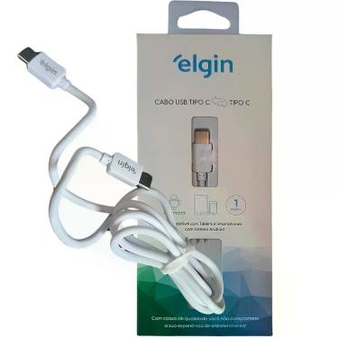 Imagem de Cabo de dados Tipo-c Para Tipo-c 1 Metro Branco ELGIN