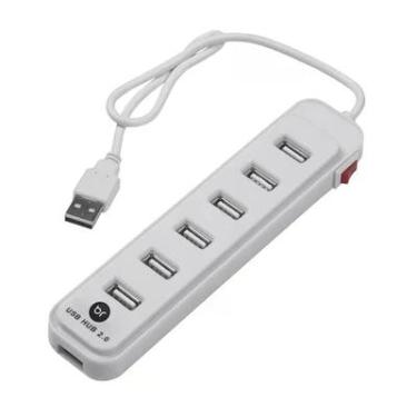 Imagem de HUB Bright USB, Carregador, Com 7 Portas, Chave Seletora 5V 2A