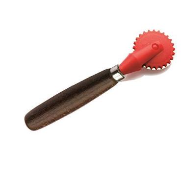 Imagem de Tredoni Cortador de carimbos de massa/ravioli de 4 cm e roda seladora - 4 cm para fazer pastelaria/massa, cabo de madeira