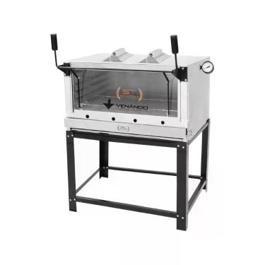 Imagem de Forno Lastro Refratário a Gás Metalúrgica Venâncio Firiv90 Infravermelho com Gratinador Inox