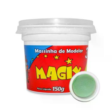 Imagem de Pote Massinha De Modelar Infantil Escolar Atoxica Magix 150g, Verde