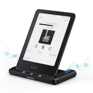 Imagem de Base de carregamento sem fios com alto-falante para audiolivro, carregador sem fio compatível com Kindle Paperwhite Signature Editions 32GB (2022 e 2024) e Kindle Colorsoft Signature Edition (32GB