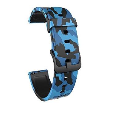 Imagem de Pulseiras NSmart compatível com Garmin Forerunner 245/645 Music/Vivomove/Vivomove HR and Active 3 - Nandos-Store (Azul camuflada)