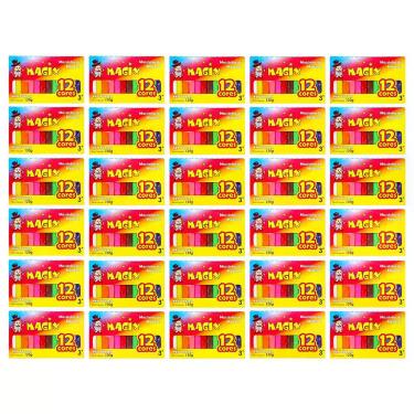 Imagem de Kit 30 Massinha De Modelar 12 Cores Magix 130g Multicolor