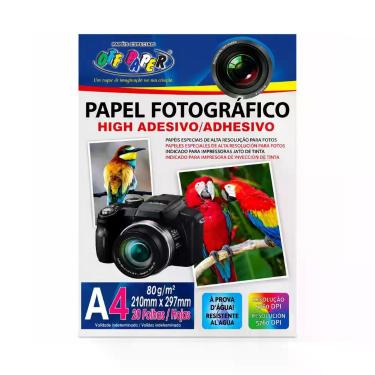 Imagem de Papel Fotográfico Off Paper Adesivo A4 80g Com 20 Folhas
