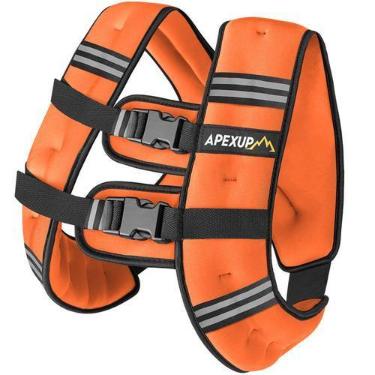 Imagem de Colete de Peso APEXUP 15 lb Refletivo para Corrida Laranja