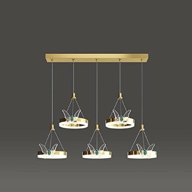 Imagem de Lustres de cristal de luxo, iluminação de lustre de quarto, luz pendente de cabeceira, luminárias de parede de fundo de alumínio dourado, lustre de teto LED - iluminação suspensa para sala d