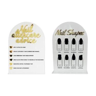 Imagem de MotiveTech 2x Placa de Apresentação de Manicure em Acrílico para Salão de Beleza