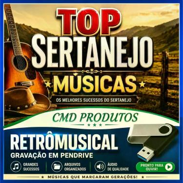 Imagem de Pen Drive 8gb com Música Anos 70 á 2026 Top Sertanejo mp3 Em Pastas -