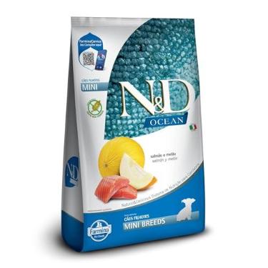 Imagem de Ração para Cães Filhotes de Raças Pequenas Farmina N&D Ocean, 800g | Salmão e Melão