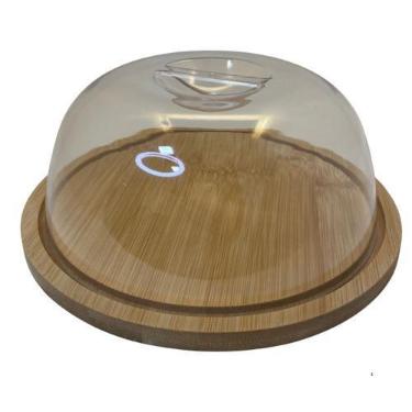 Imagem de Queijeira Decorativa de bambu M - Mk Home
