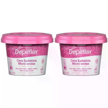Imagem de Kit 2 Cera Depilatoria Micro-ondas Rosas Depilflax Buco Axila Virilha 
