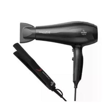Imagem de Kit Eleganza Plus Ceramic Ion Secador 110V e Prancha Bivolt Gama Preto