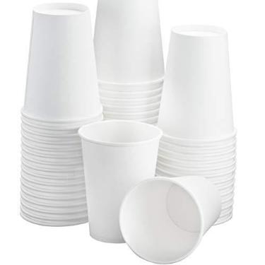 Imagem de Copos de café de papel branco de 340 g de grau de restaurante, pacote com 200 unidades por Avant Grub. Copos descartáveis sem BPA para bebidas quentes e frias. Sirva chás, refrigerantes, cidras e