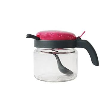 Imagem de AÇUCAREIRO DE VIDRO COM TAMPA E ALÇA DE PLÁSTICO 300 ML (PINK)