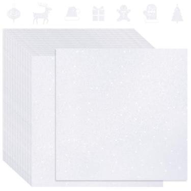 Imagem de Kisston 50 folhas 30,5 cm x 30,5 cm papel cartolina glitter 300 g/m2 (49,9 kg) sem galpão cartolina pesada glitter para artesanato brilhante para fazer cartões, projetos de arte faça você mesmo