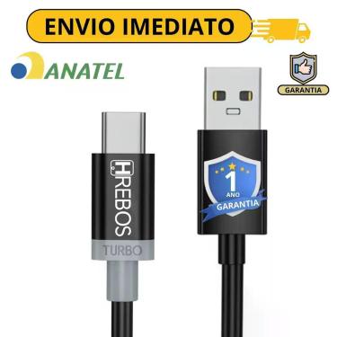 Imagem de Cabo Carregador Turbo Moto G100 G200 G22 G31 E40 G10 G20 1m - Hrebos