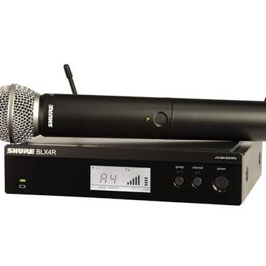 Imagem de Shure Sistema de microfone sem fio BLX24R/SM58 - vida útil da bateria de 14 horas, alcance de 91 m, UHF | Microfone vocal portátil SM58, receptor de montagem em rack de canal único | Banda H11