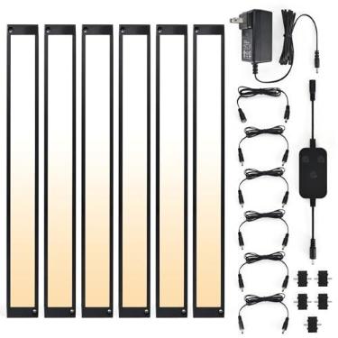 Imagem de BLESSINGLUX Kit de luz LED regulável sob armário de 30,5 cm, pacote com 6, 2700 K a 6000 K, luminária de LED inteligente sob balcão, compatível com Alexa, Google Assistant, para cozinha, despensa