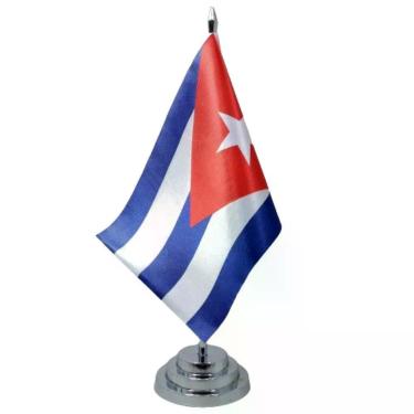 Imagem de Bandeira Mesa Cuba Dupla Face Mastro Com Mastro 29 Cm
