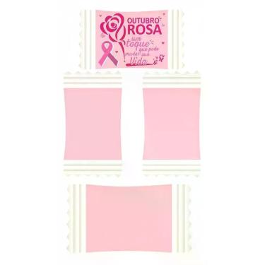 Imagem de Kit 200 Balas Outubro Rosa Lembrancinha Já Personalizadas - Congratula