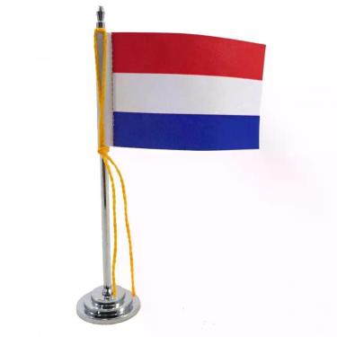 Imagem de Mini Bandeira De Mesa Da Holanda 15 Cm Poliéster