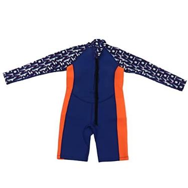 Imagem de SPYMINNPOO Roupa de Mergulho Infantil 2,5mm Neoprene, Náilon, Manga Comprida, Unissex, Crianças, Mergulho, Surf, Natação