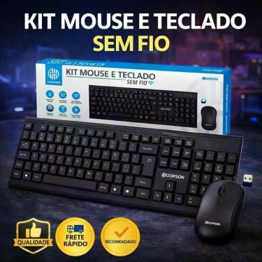 Imagem de Kit mouse e teclado sem fio marca hoopson