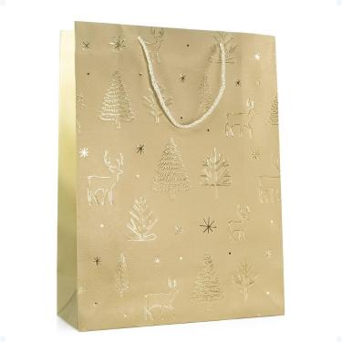 Imagem de Sacola De Presente Natal Lembrancinha Natalina Luxo 40x30x12 - HXT