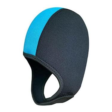 Imagem de Newmind Capa de neoprene para mergulho com capuz de neoprene para mergulho com capuz de 2 mm para homens e mulheres, capachos de mergulho térmico flexíveis para nadar surfe esportes aquáticos - preto e azul
