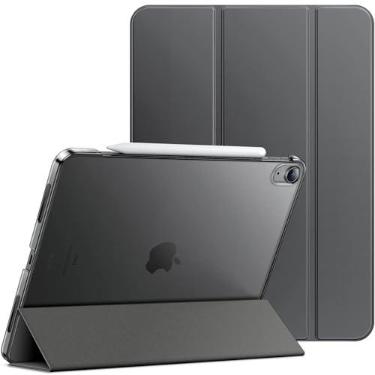 Imagem de JETech Capa Protetora para iPad Air 13" M4/M3/M2, Cinza Espacial | Traseira Translúcida Fina, Suporte de Três Dobras, Ativação/Repouso Automático, Proteção Leve À Prova de Choque