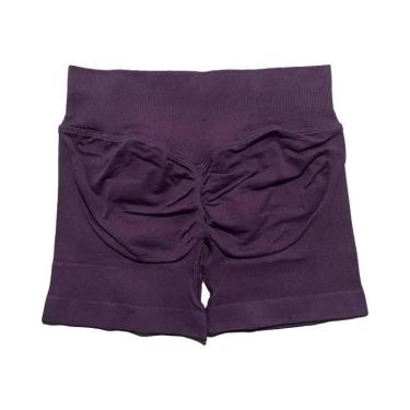 Imagem de Shorts De Yoga E Corrida Femininos De Cintura Alta Sem Costura, Elásti