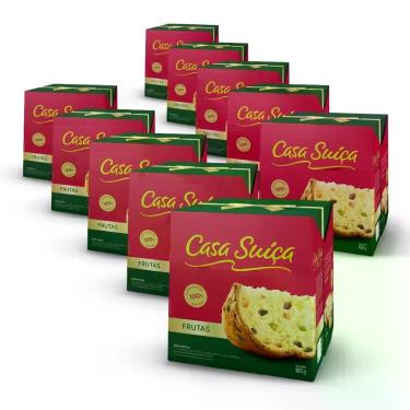 Imagem de 10 Panetones Casa Suíça, Tradicional, Pannetone de 400g - Casa Suiça