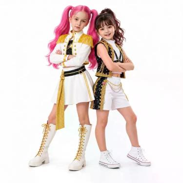 Imagem de Fantasia Infantil Guerreira K-Pop Menina Festa Halloween Saia ou Short
