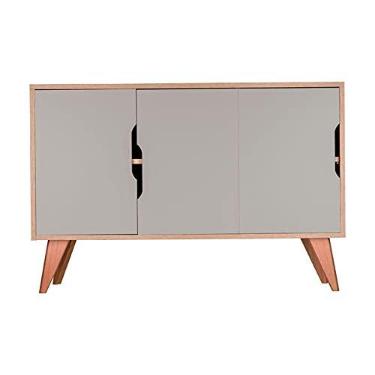 Imagem de Balcão Buffet com 3 Portas Carvalho e Verde Menta