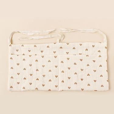 Imagem de Bolsa para pendurar brinquedos de cabeceira com dois bolsos para guardar mamadeiras, babadores, fraldas, brinquedos pequenos, telefones e outros acessórios - organizador de carrinho