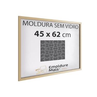 Imagem de Moldura SEM VIDRO para quebra cabeça 45x62 cm 1000 peças Game Office (Dourada)